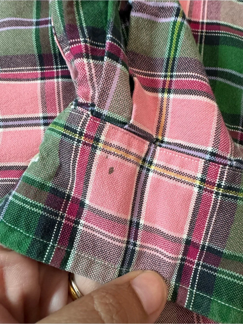 Vintage Polo by Ralph Lauren Pink & Green Plaid Button-Down Shirt - Size L